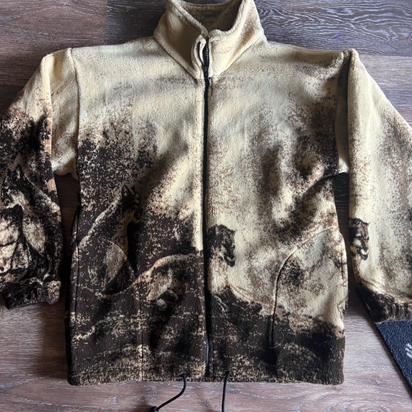 animal print fleece jacket zip up - Picture 2 of 10